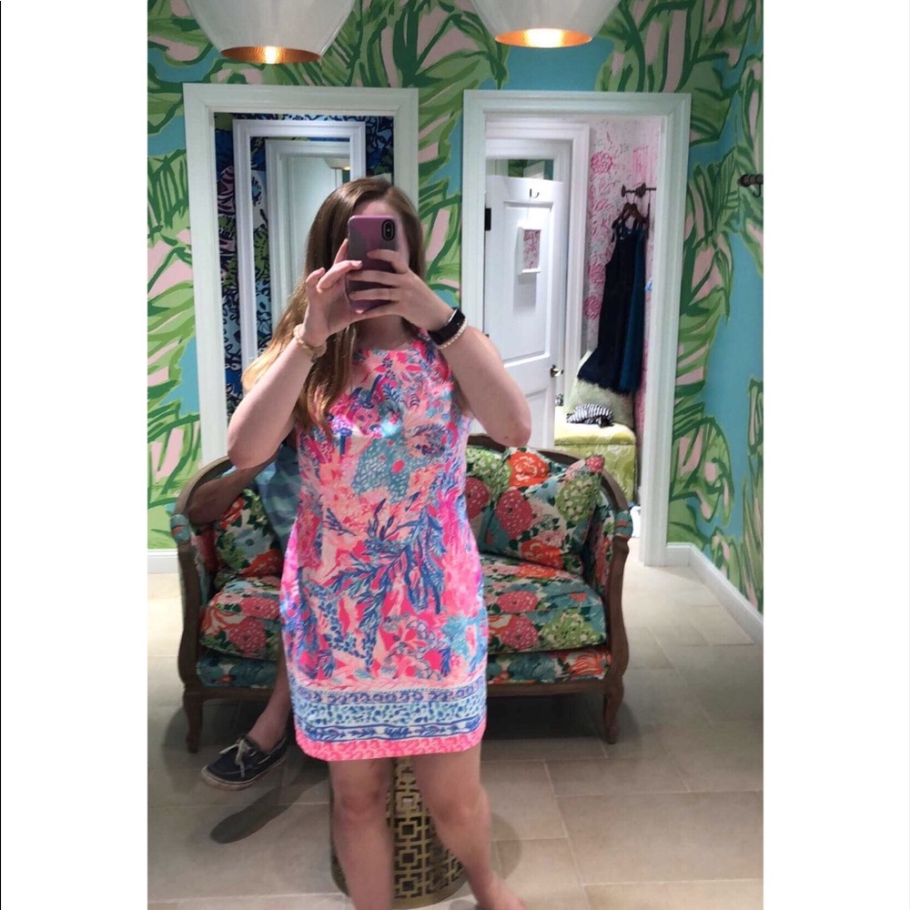 💖EUC! Lily Pulitzer Coral Floral Dress